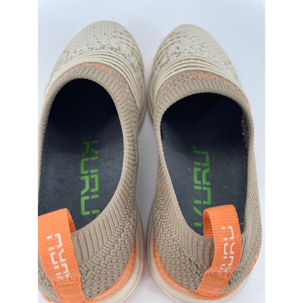 Kuru Womens Slip On Sneakers 5.5 Taupe Orange Nova Knit Walking Comfort Shoes - Picture 6 of 12